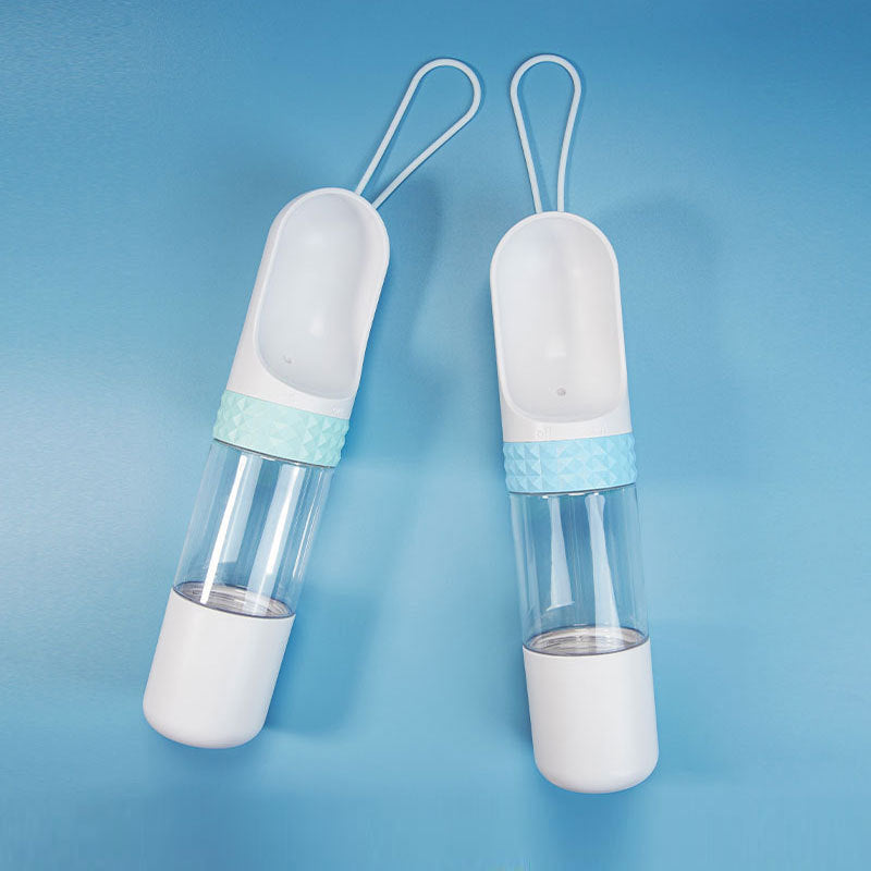 Portable dog water bottle and drinking cup dispenser