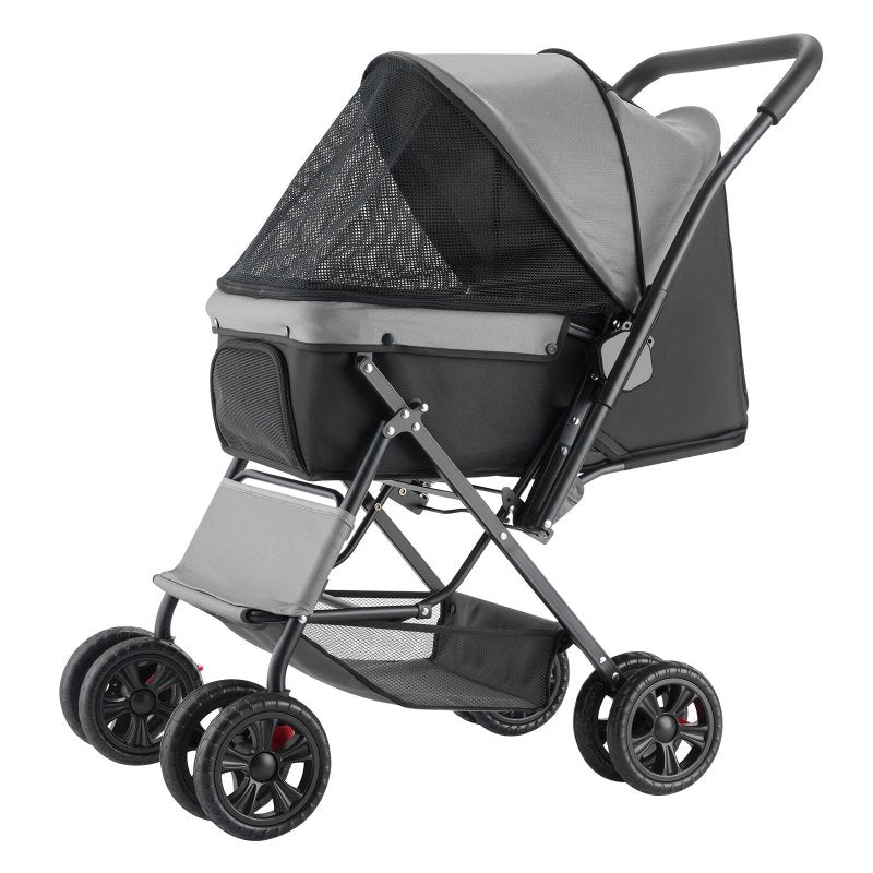 Foldable 4-wheel pet stroller